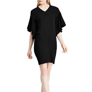 Ralph Lauren Black Ruffle Shoulder Mini Dress